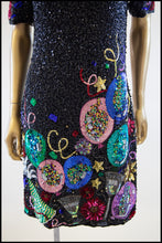 Vintage 1980s Sequin Novelty Party Dress