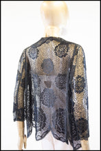 Vintage 1920s Black Scallop Lace Top