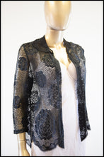 Vintage 1920s Black Scallop Lace Top