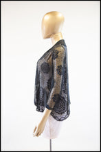 Vintage 1920s Black Scallop Lace Top