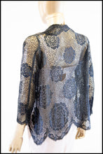 Vintage 1920s Black Scallop Lace Top