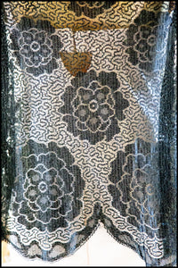 Vintage 1920s Black Scallop Lace Top