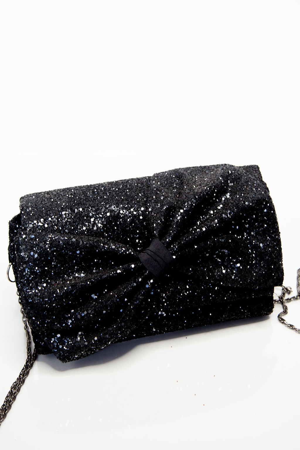 Crawford - Black Glitter Clutch Bag