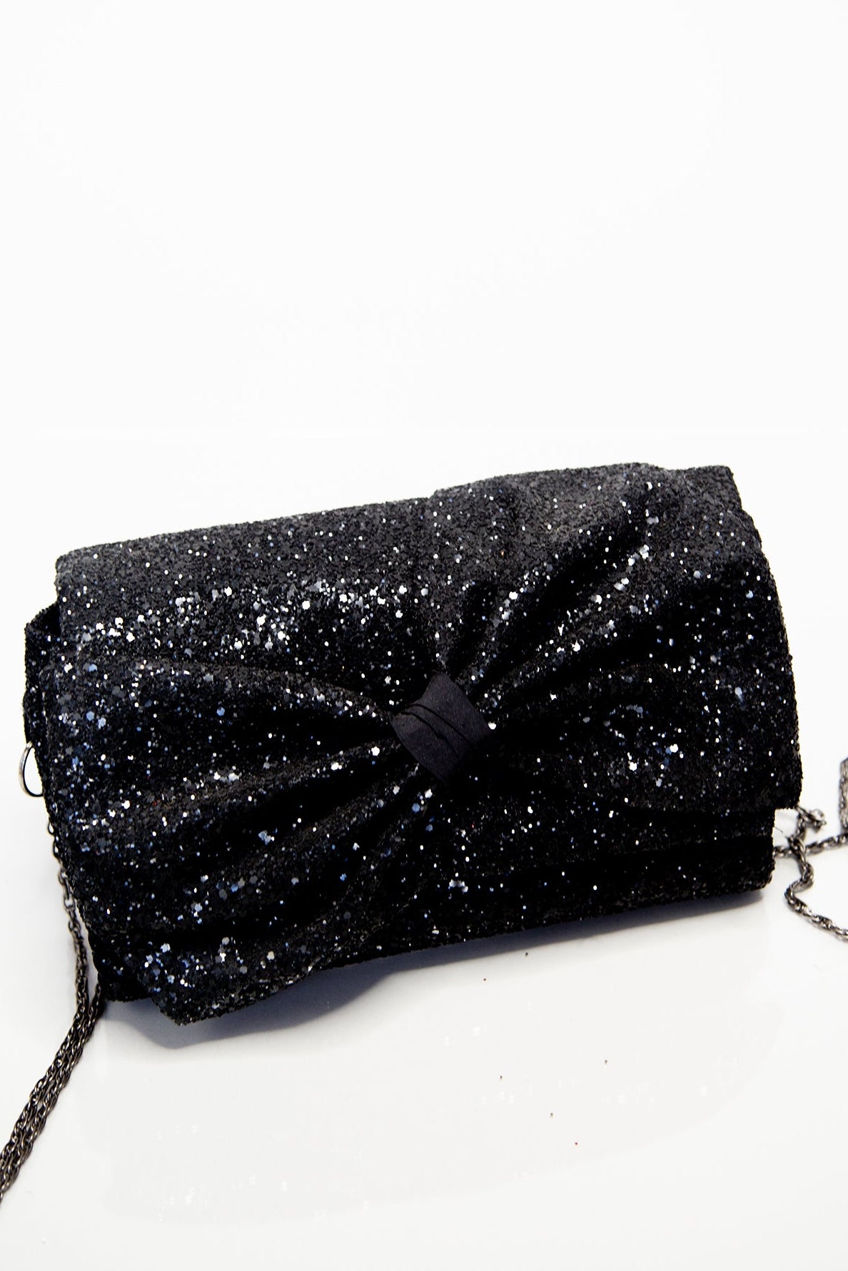 Crawford - Black Glitter Clutch Bag