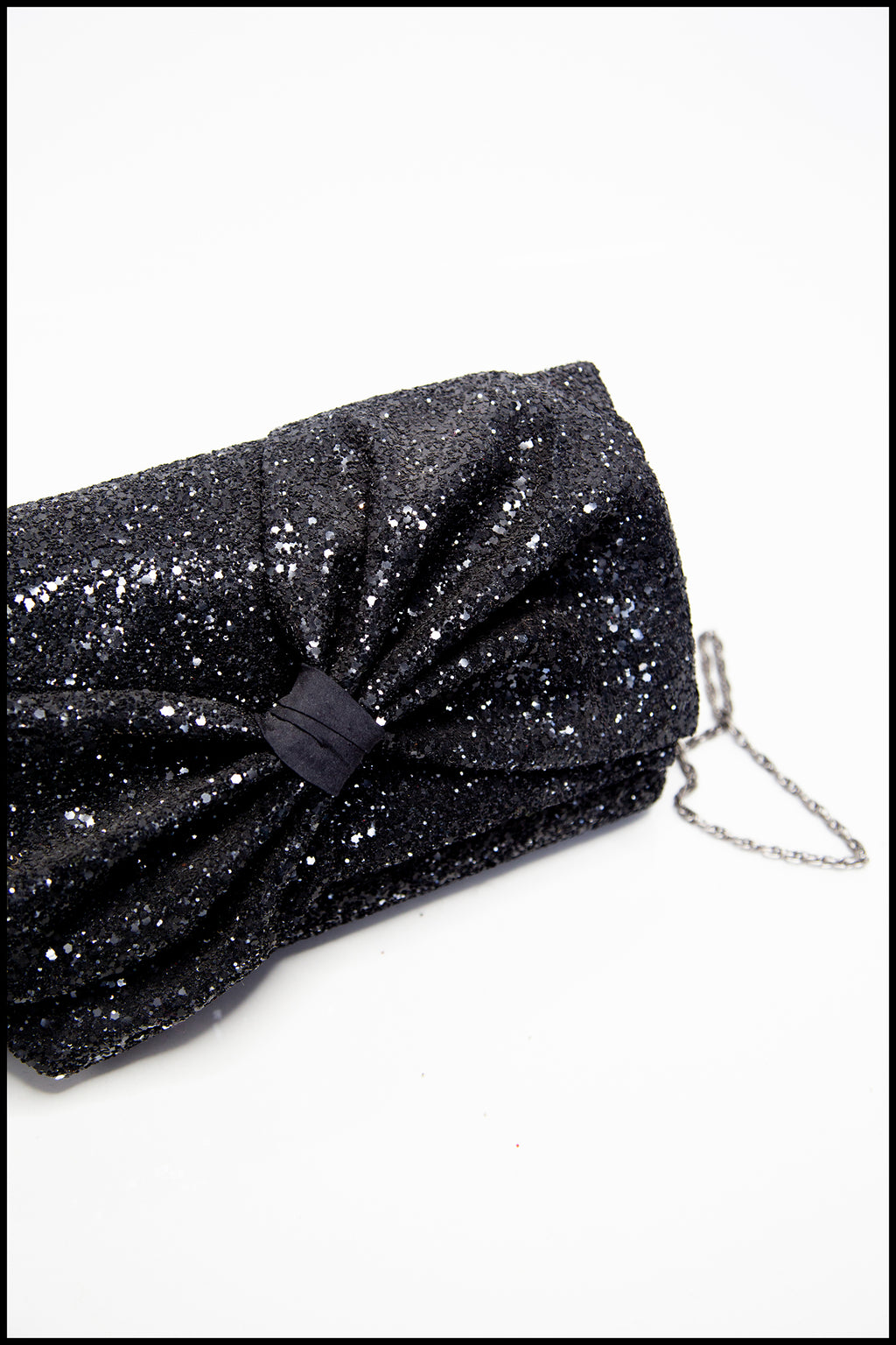 Crawford - Black Glitter Clutch Bag