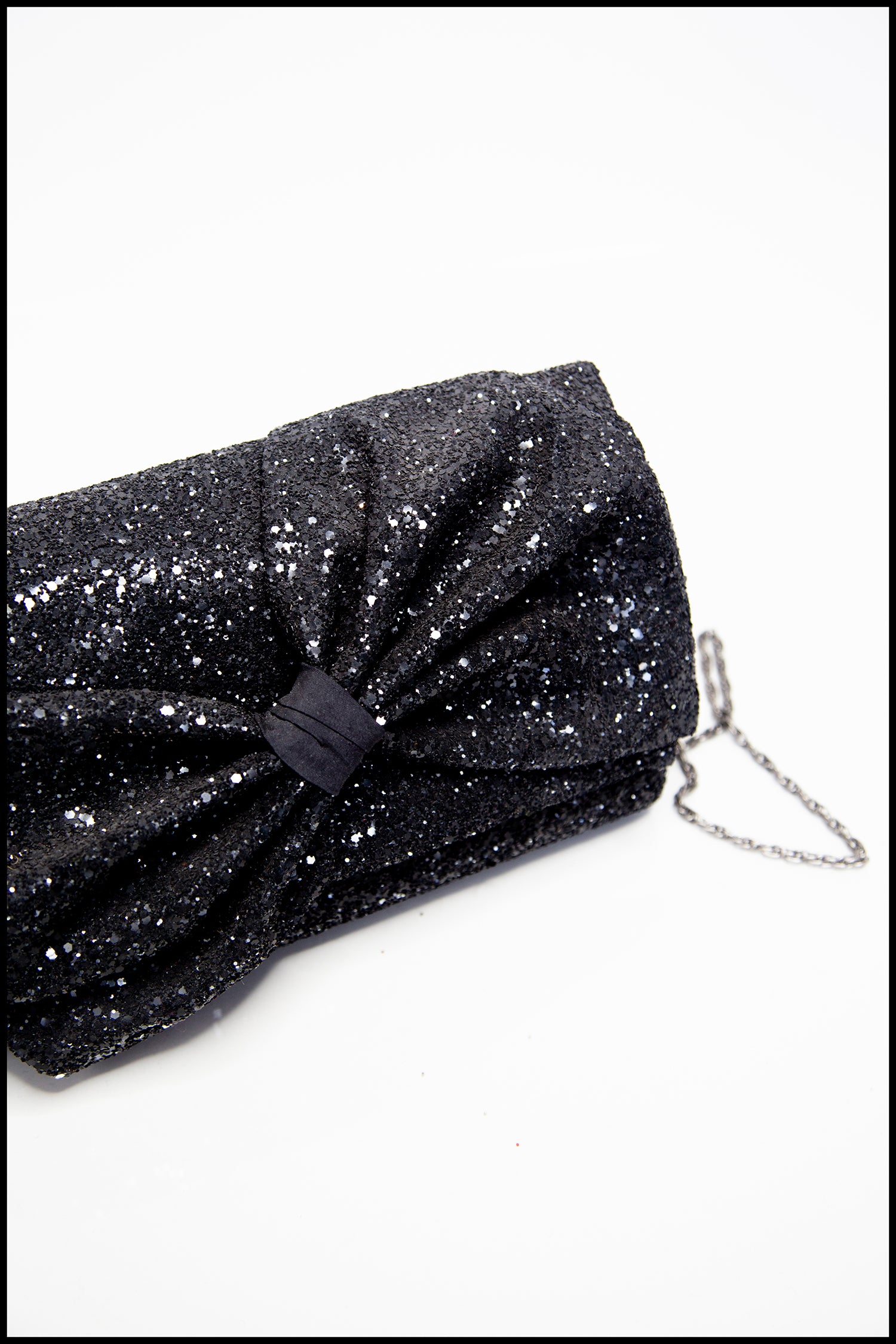 Crawford - Black Glitter Clutch Bag