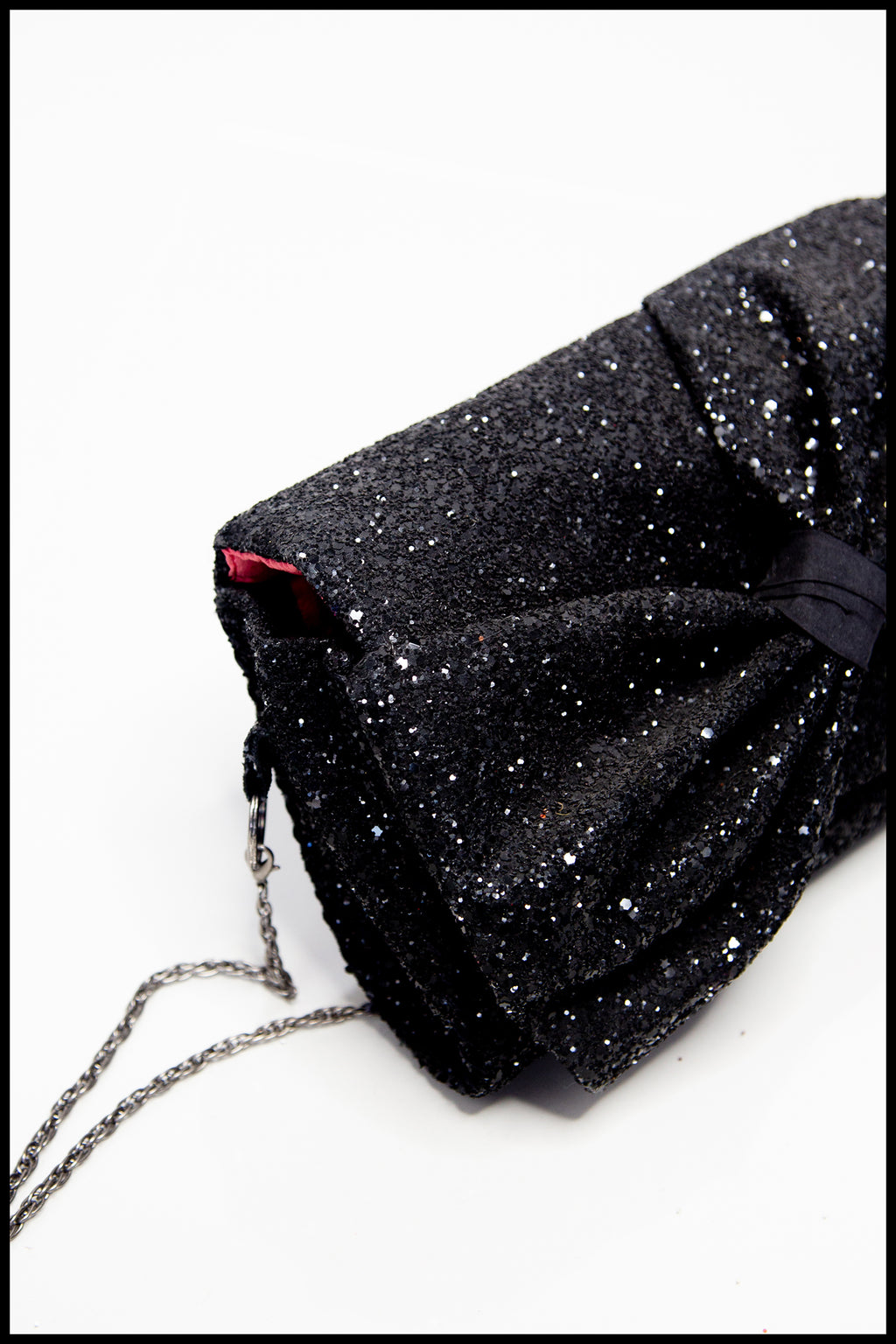 Crawford - Black Glitter Clutch Bag