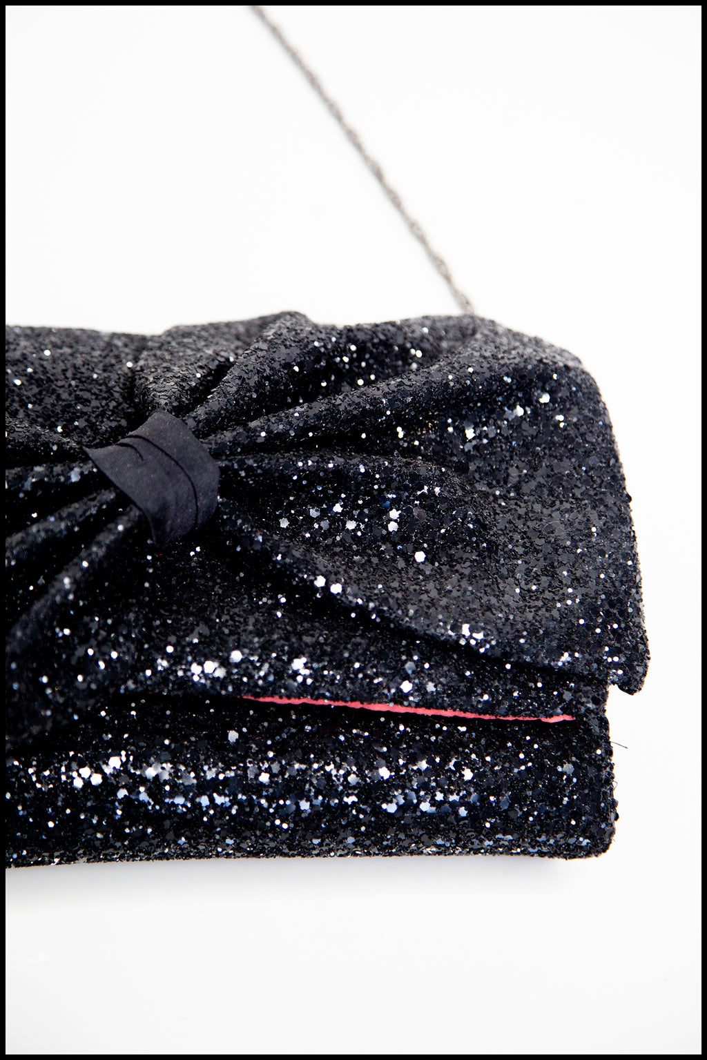 Crawford - Black Glitter Clutch Bag