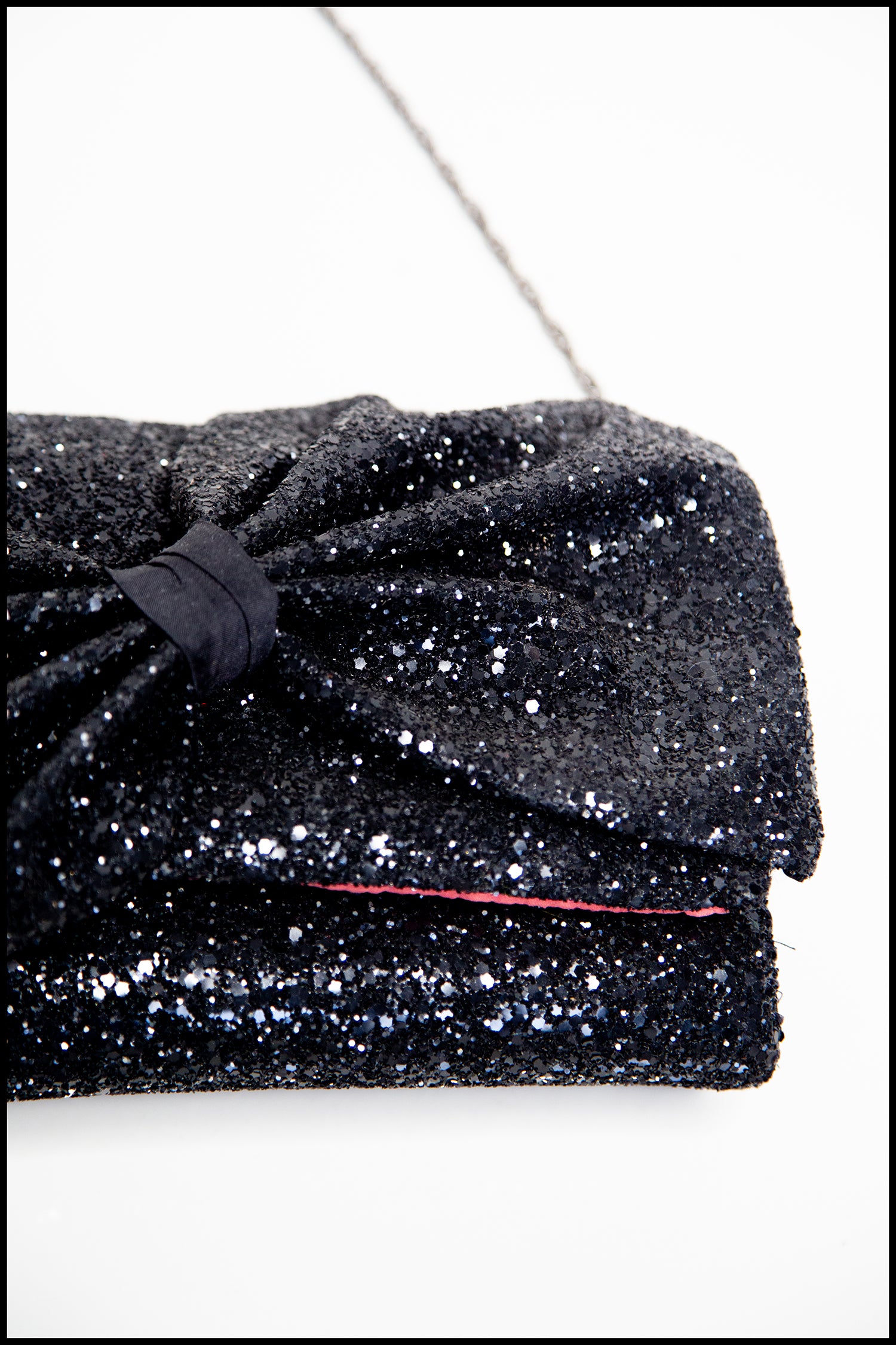 Crawford - Black Glitter Clutch Bag