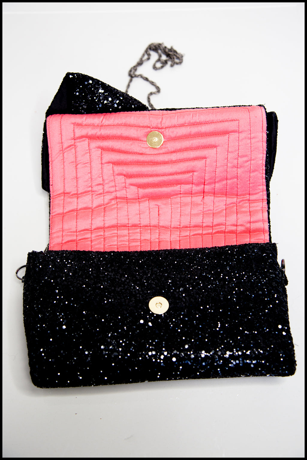 Crawford - Black Glitter Clutch Bag