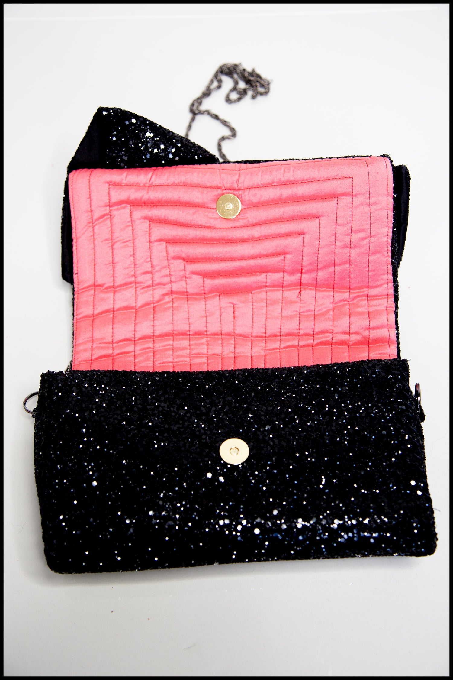 Crawford - Black Glitter Clutch Bag