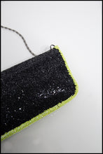 Green Black Glitter Beaded Evening Purse