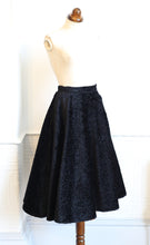 Vintage 1980s Black Velvet Swing Skirt