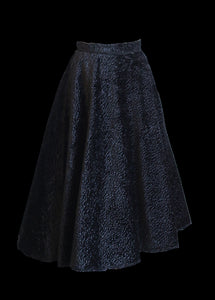 Vintage 1980s Black Velvet Swing Skirt