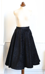 Vintage 1980s Black Velvet Swing Skirt