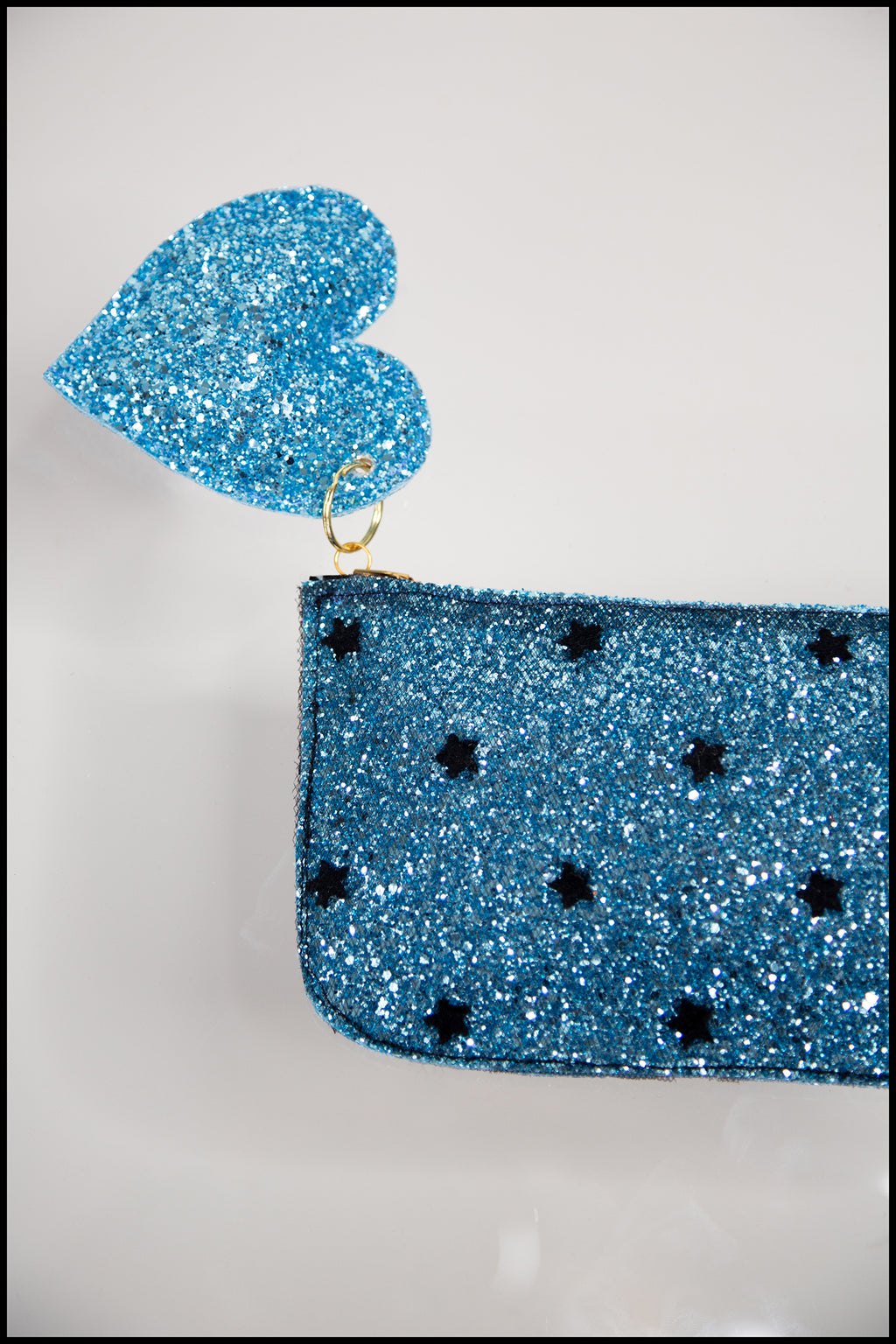 Purse - Blue Star Glitter Tulle Pouch Purse