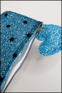 Purse - Blue Star Glitter Tulle Pouch Purse