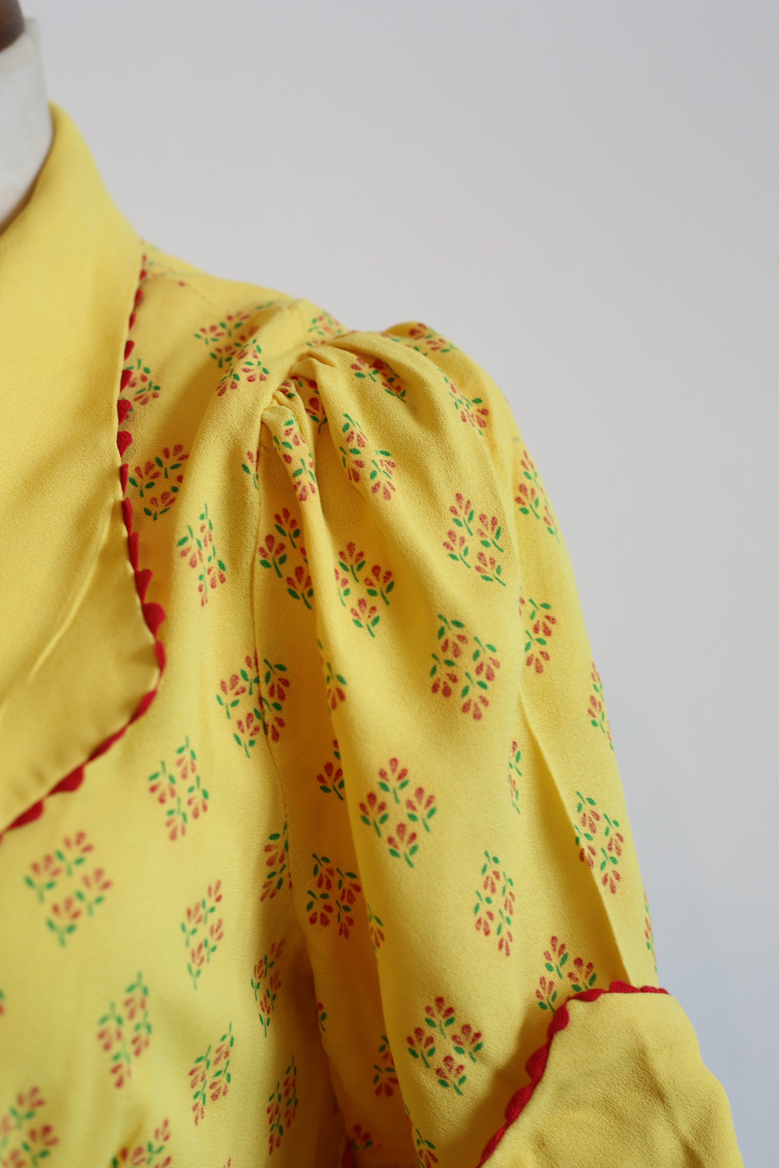 RESERVED Vintage 1970s Yellow Crepe Maxi Dress
