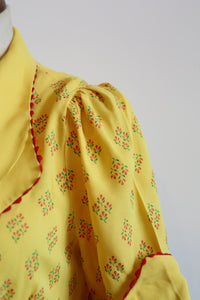 RESERVED Vintage 1970s Yellow Crepe Maxi Dress