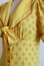 RESERVED Vintage 1970s Yellow Crepe Maxi Dress
