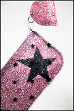 Pink Star Glitter Tulle Pouch Purse