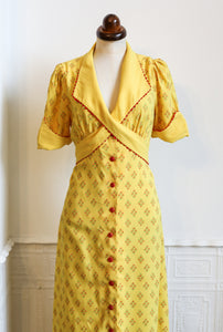 RESERVED Vintage 1970s Yellow Crepe Maxi Dress