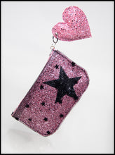 Pink Star Glitter Tulle Pouch Purse