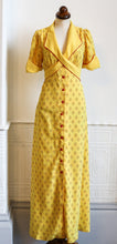 RESERVED Vintage 1970s Yellow Crepe Maxi Dress