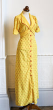 RESERVED Vintage 1970s Yellow Crepe Maxi Dress
