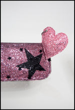 Pink Star Glitter Tulle Pouch Purse