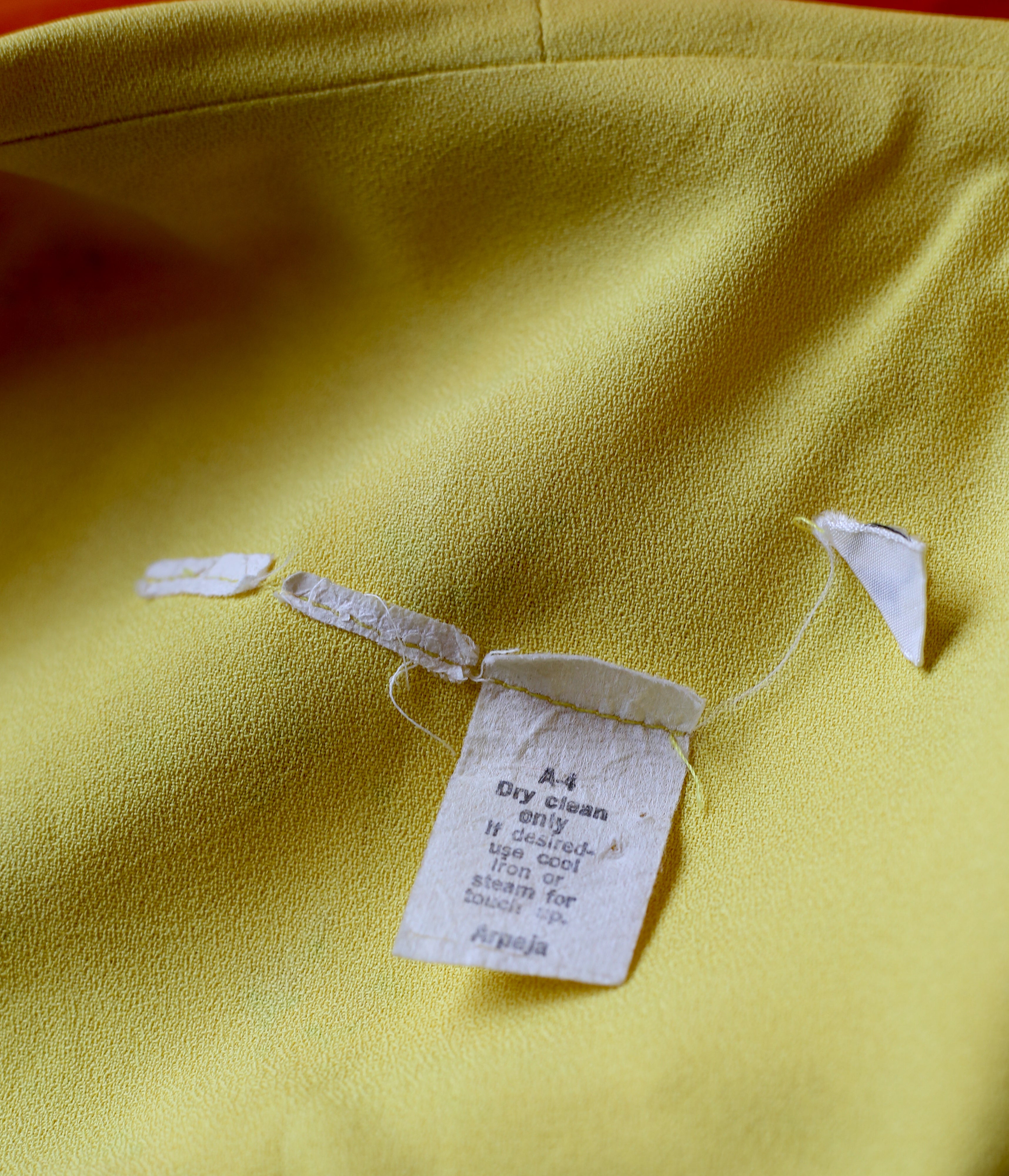 RESERVED Vintage 1970s Yellow Crepe Maxi Dress