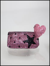 Pink Star Glitter Tulle Pouch Purse