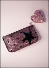 Pink Star Glitter Tulle Pouch Purse