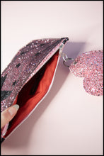 Pink Star Glitter Tulle Pouch Purse