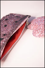 Pink Star Glitter Tulle Pouch Purse