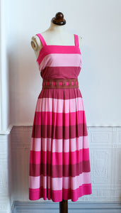 RESERVED Vintage 1960s Pink Stripe Dress