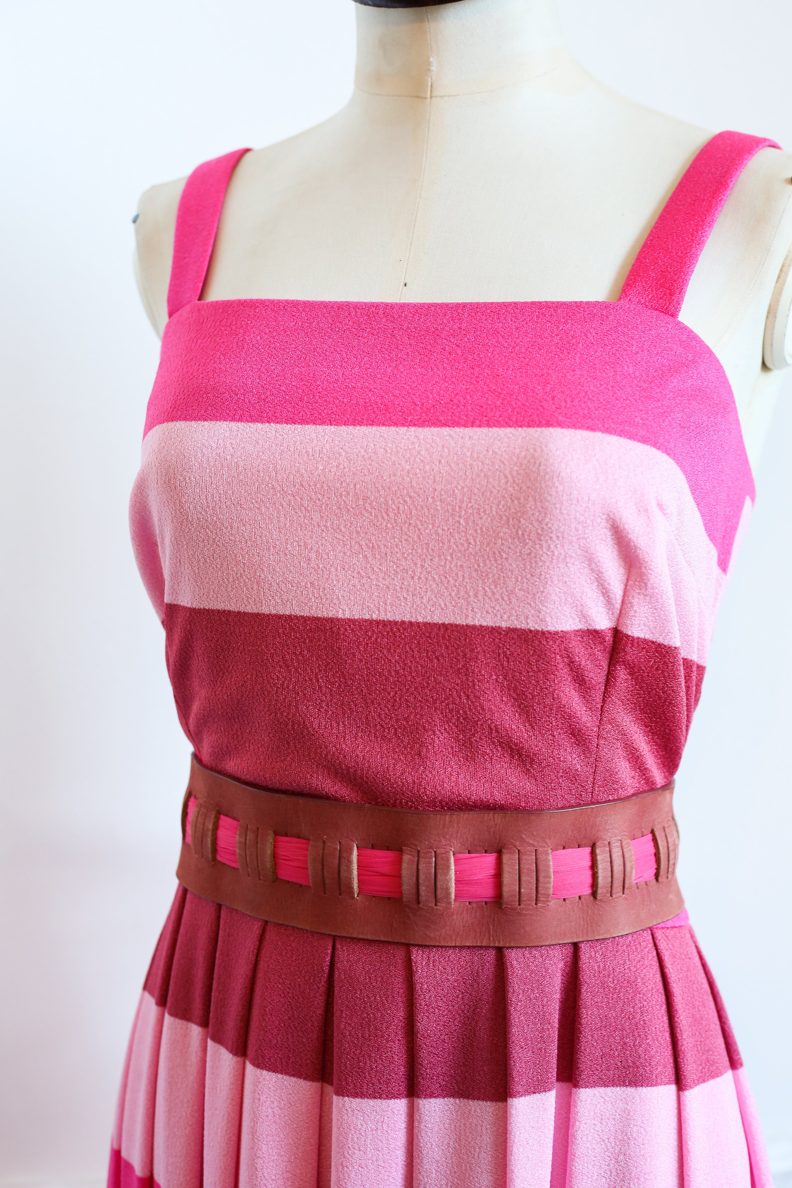 RESERVED Vintage 1960s Pink Stripe Dress