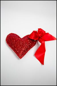 Keychain - Big Red Glitter Heart