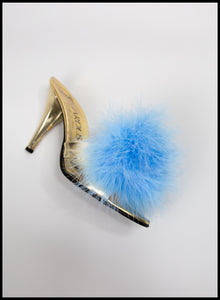 Fluffies - Powder Blue Feather Pompom Shoe Clips