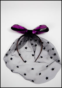 Veil - Black Magic Star Veil with Bow