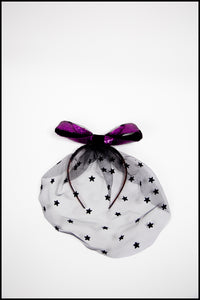 Veil - Black Magic Star Veil with Bow
