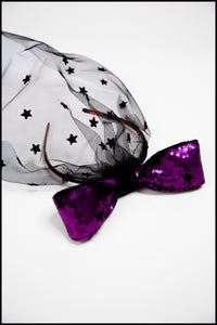 Veil - Black Magic Star Veil with Bow