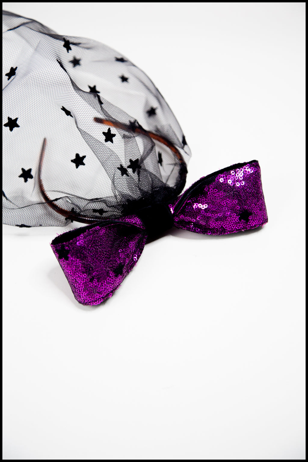 Veil - Black Magic Star Veil with Bow
