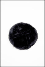 Black Powder Puff Faux Fur Hat