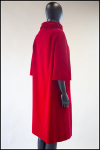 RESERVED Vintage 1950s Red Velvet Evening Coat