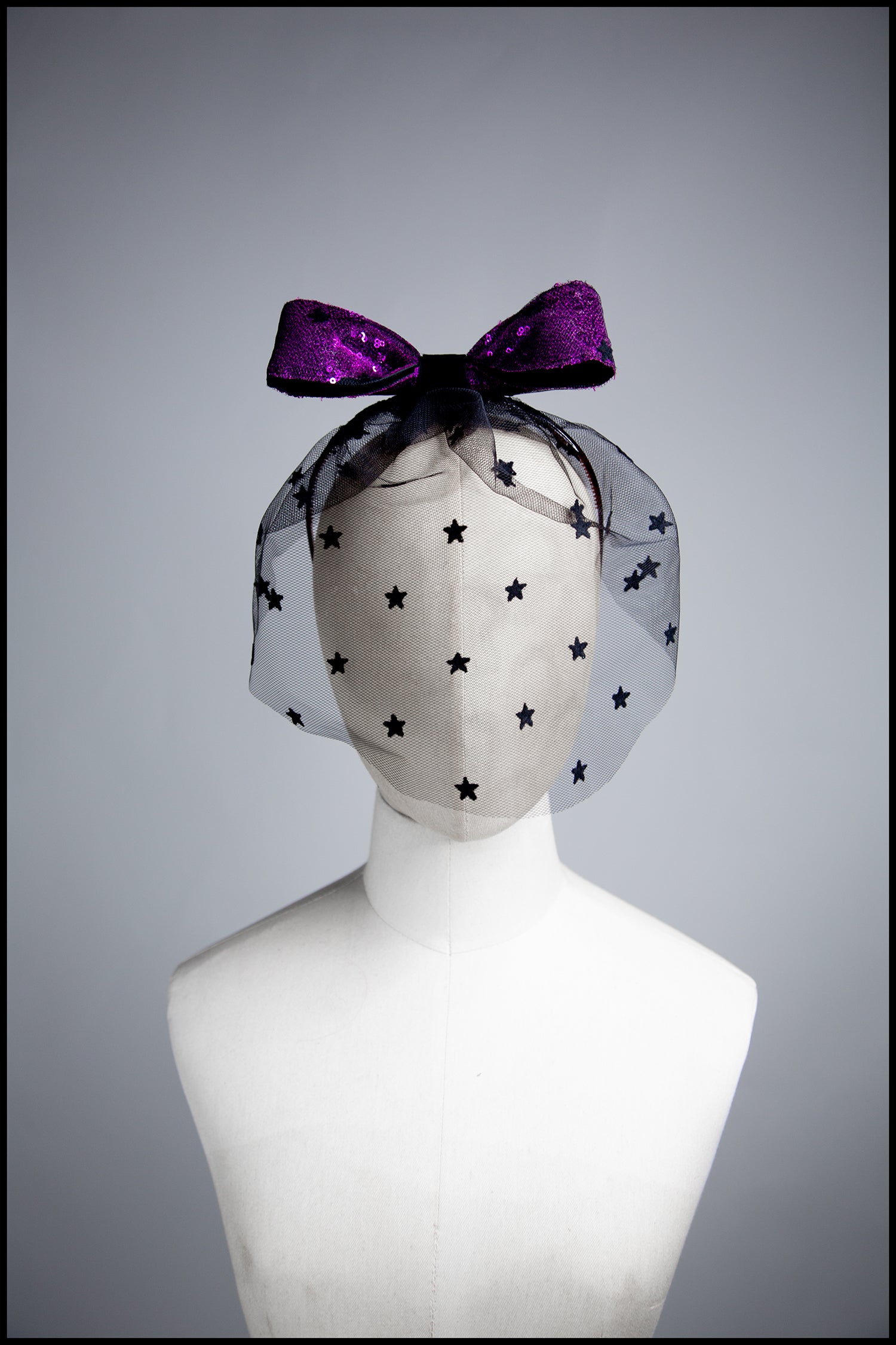 Veil - Black Magic Star Veil with Bow