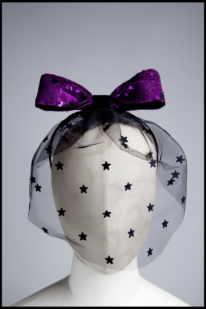 Veil - Black Magic Star Veil with Bow