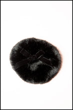 Black Powder Puff Faux Fur Hat