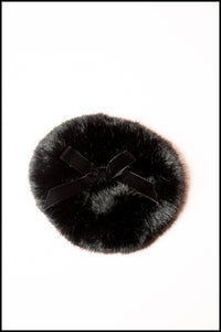Black Powder Puff Faux Fur Hat