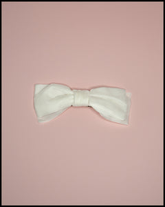 Ivory Velvet Hair Bow Barrette